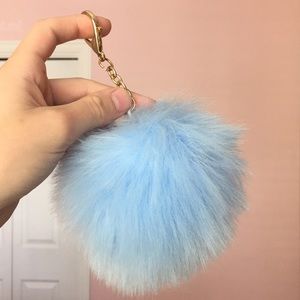 Fuzzy Blue Keychain